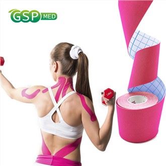 2023 ขายร้อนโลโก้ที่กำหนดเองพิมพ์เทปการแพทย์กาว Kinesiology สำหรับกีฬากล้ามเนื้อบรรเทาและกายภาพบำบัด